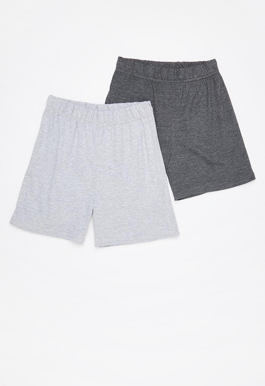 Superbalist - 2 Pack cotton short - charcoal & grey