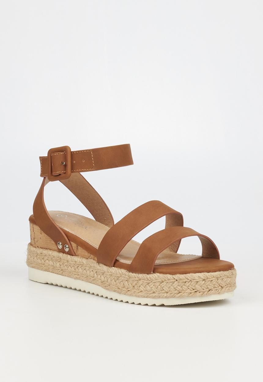Miss Black - Steffi2 espadrille wedge heel - tan