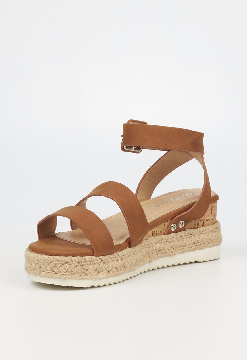 Miss Black - Steffi2 espadrille wedge heel - tan