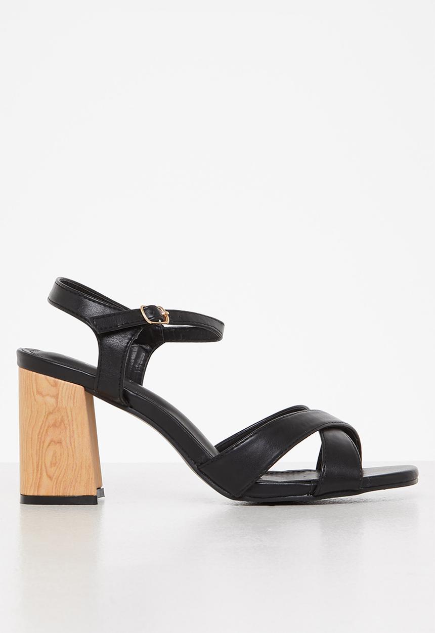 edit - Kerry open block heel - black