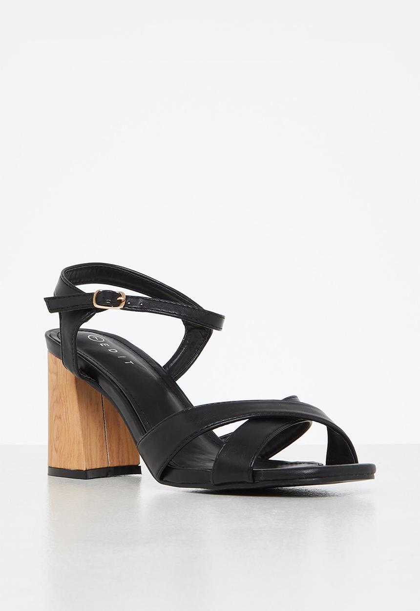 edit - Kerry open block heel - black