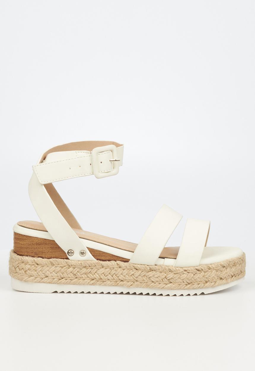 Miss Black - Steffi2 espadrille wedge heel - white
