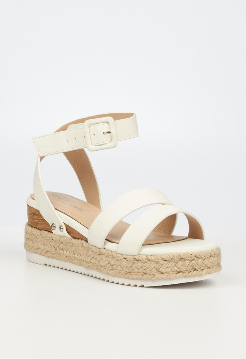 Miss Black - Steffi2 espadrille wedge heel - white
