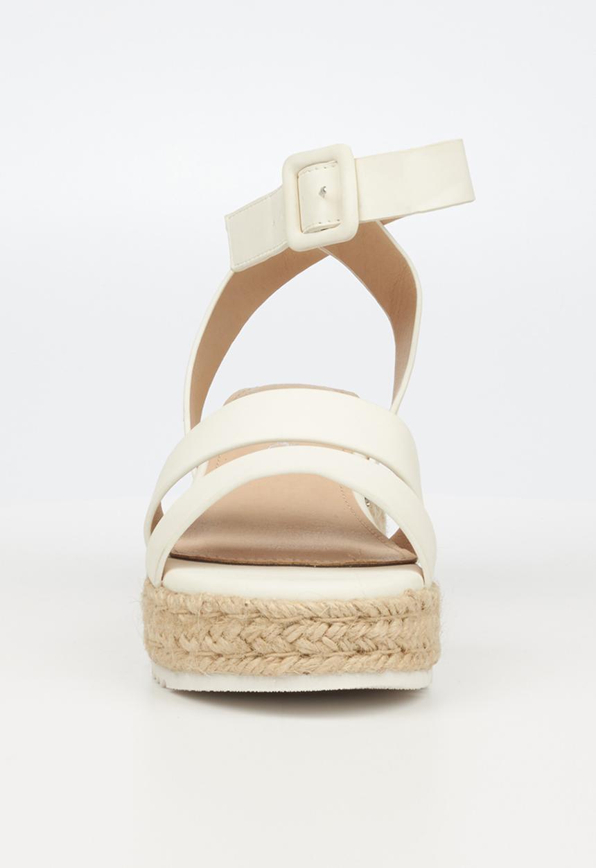 Miss Black - Steffi2 espadrille wedge heel - white
