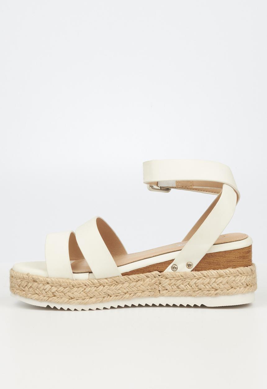 Miss Black - Steffi2 espadrille wedge heel - white