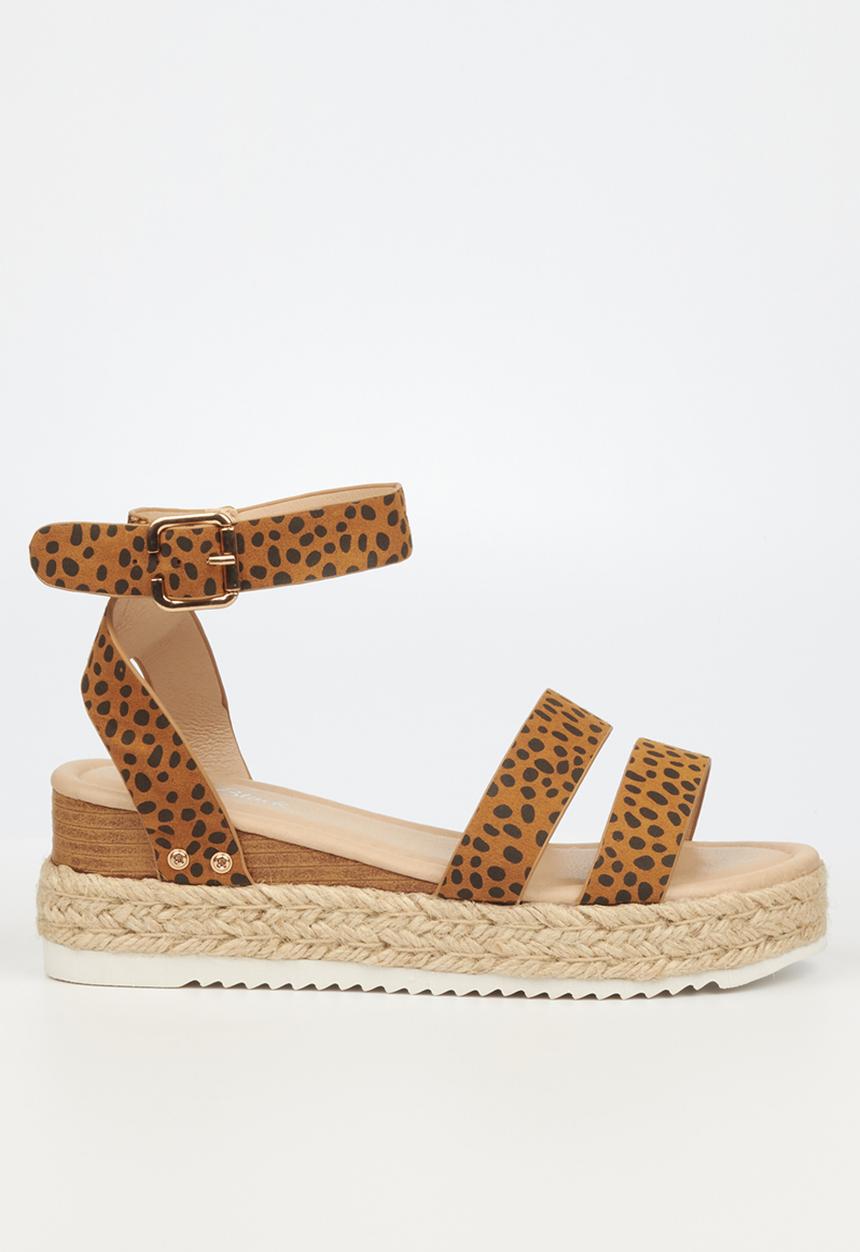 Miss Black - Steffi3 espadrille wedge heel - tan
