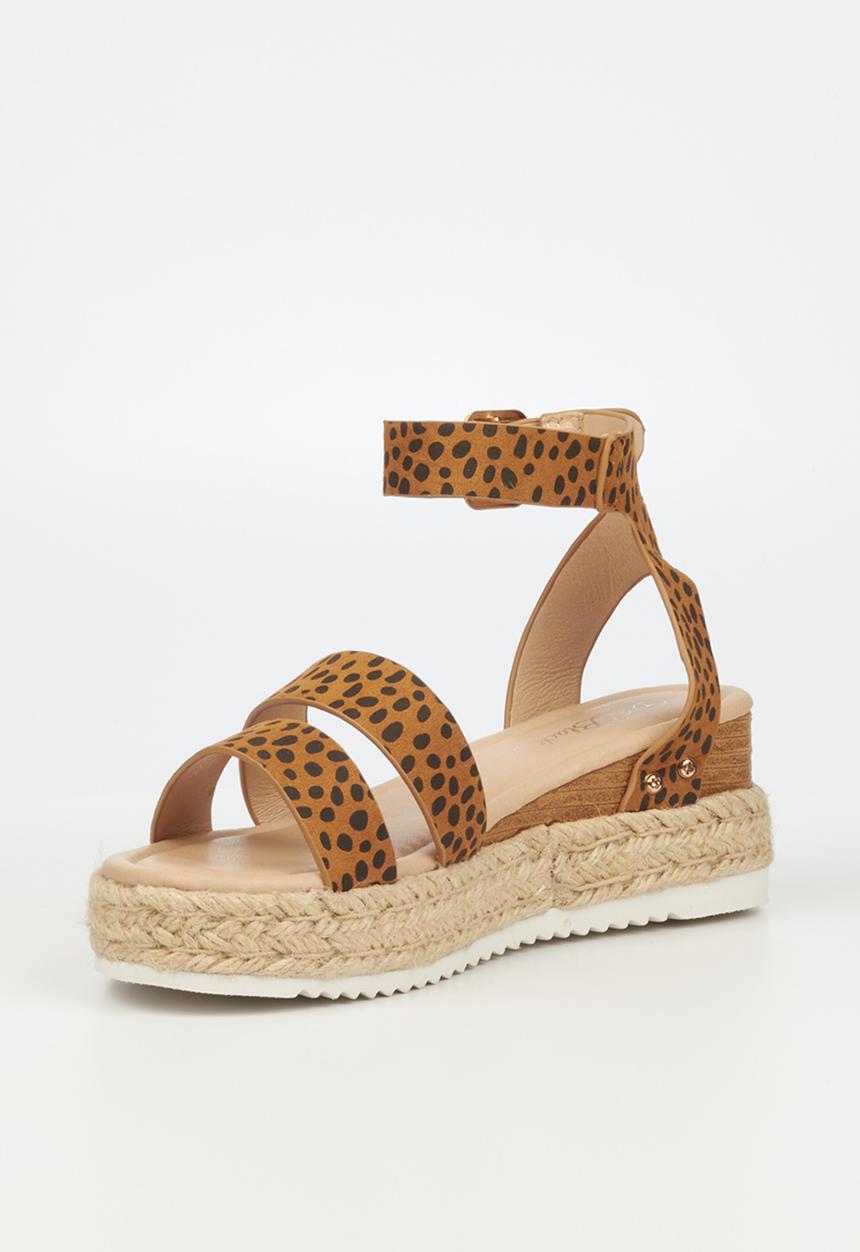 Miss Black - Steffi3 espadrille wedge heel - tan