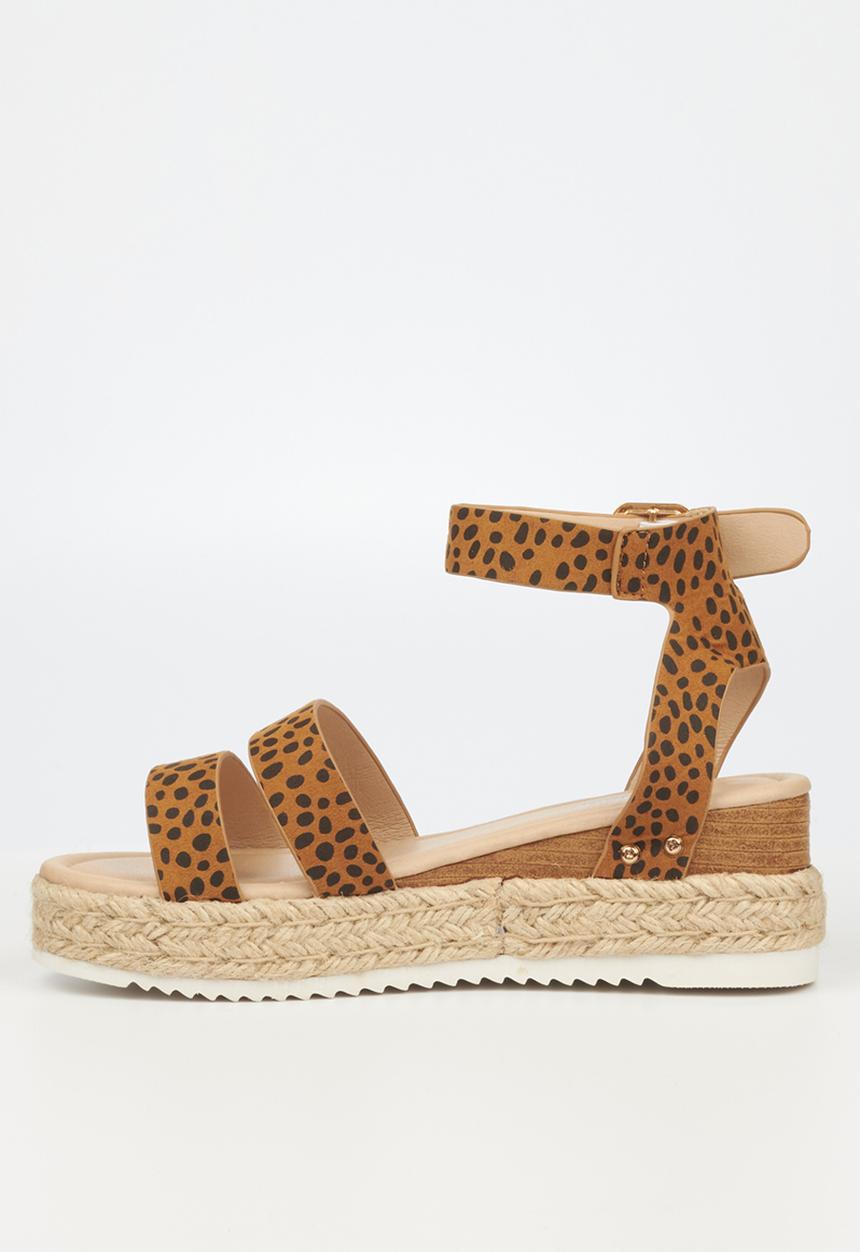 Miss Black - Steffi3 espadrille wedge heel - tan