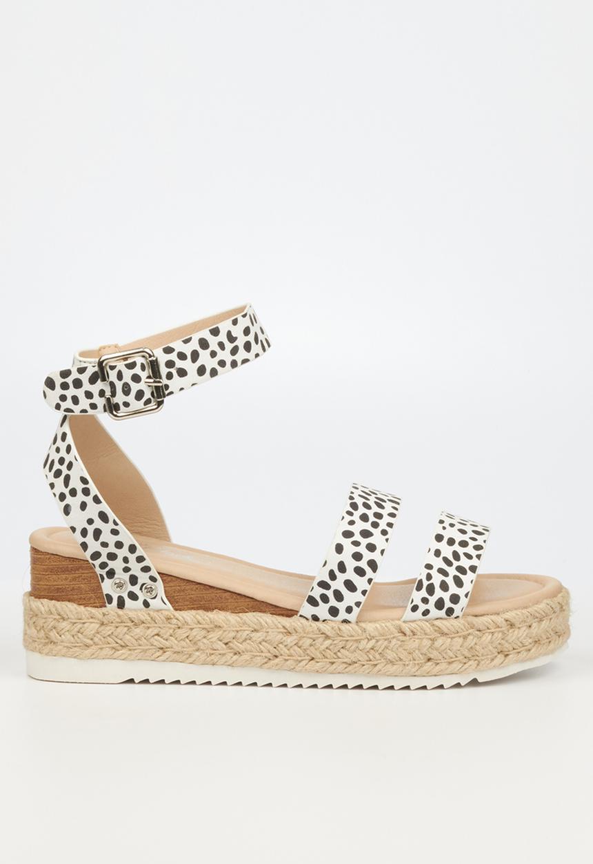 Miss Black - Steffi3 espadrille wedge heel - white