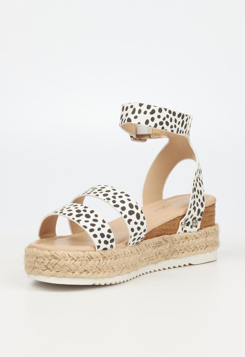 Miss Black - Steffi3 espadrille wedge heel - white
