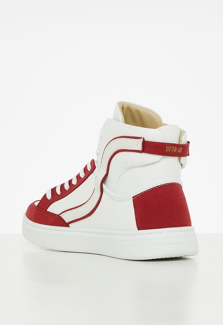 Superdry. - Vegan basket ov high trainer - white/campus red