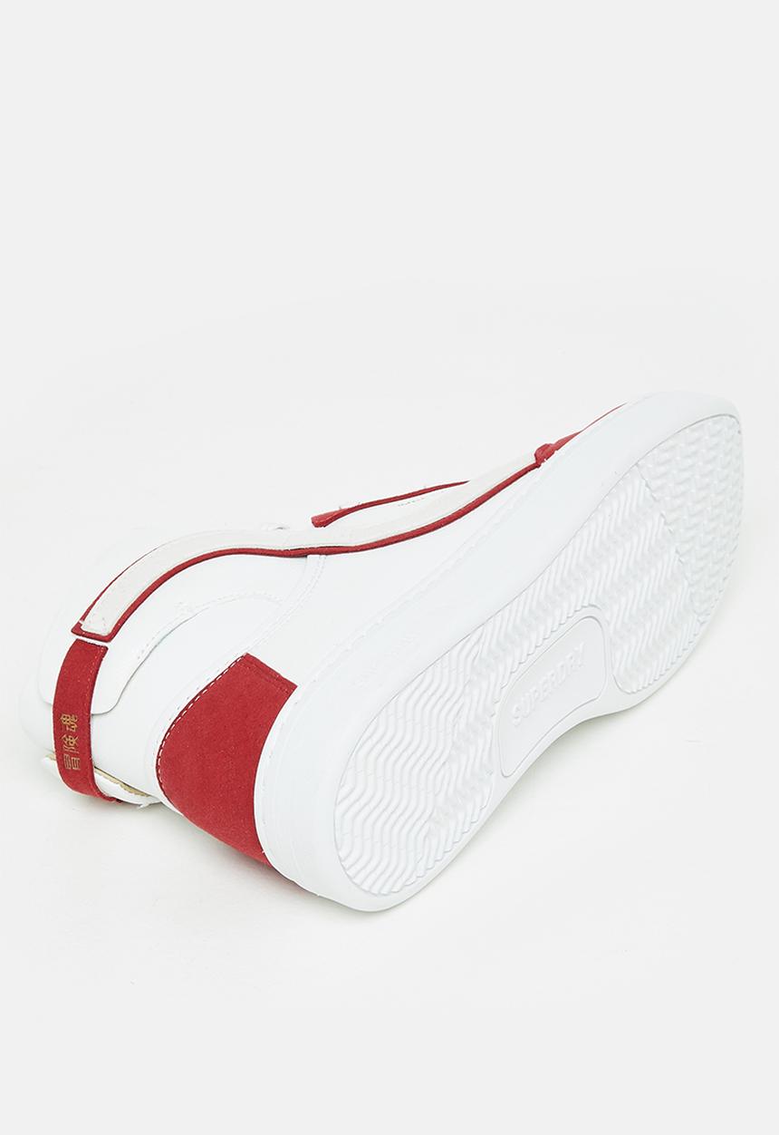 Superdry. - Vegan basket ov high trainer - white/campus red