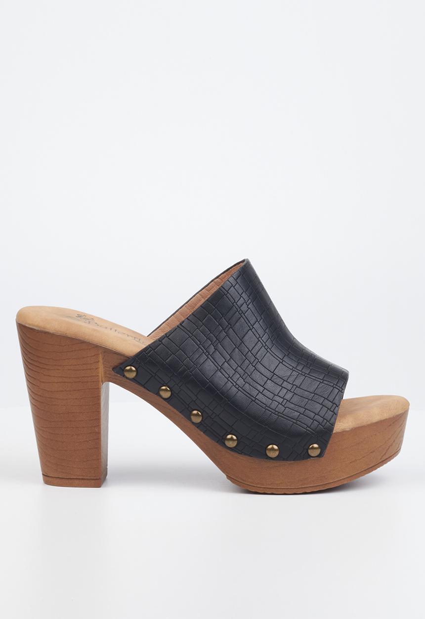 Butterfly Feet - Kayla 2 mule clog heel - black