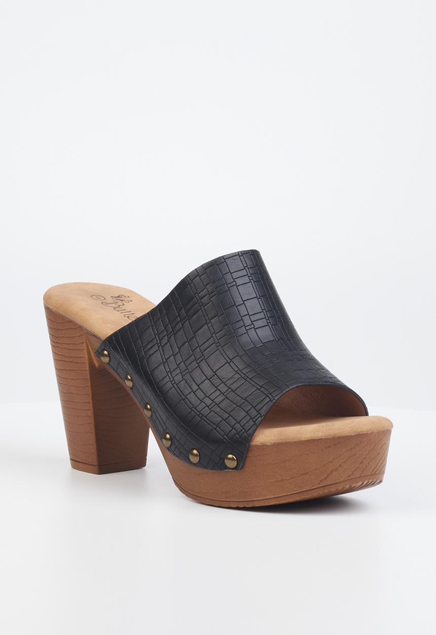 Butterfly Feet - Kayla 2 mule clog heel - black