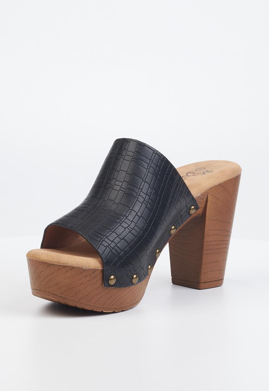 Butterfly Feet - Kayla 2 mule clog heel - black