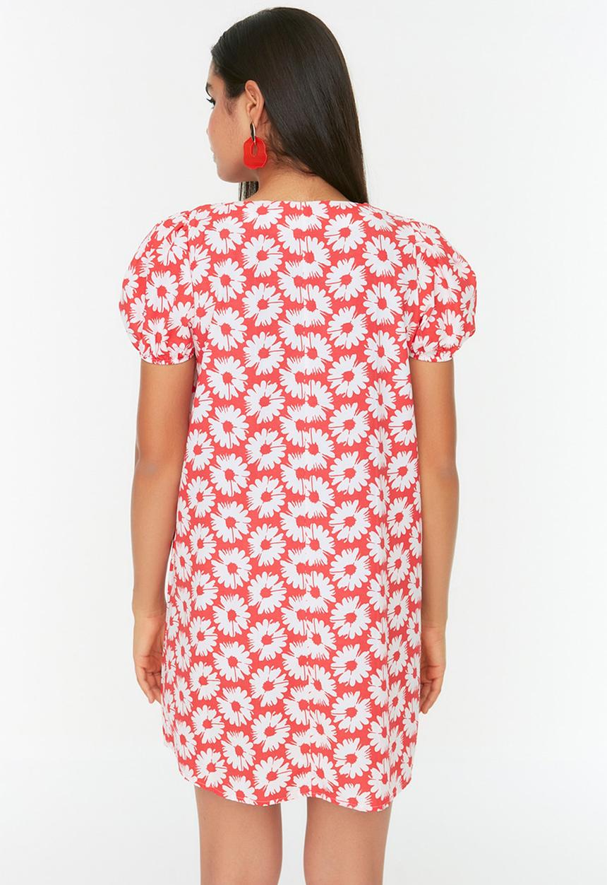 Trendyol - Floral shift dress - red