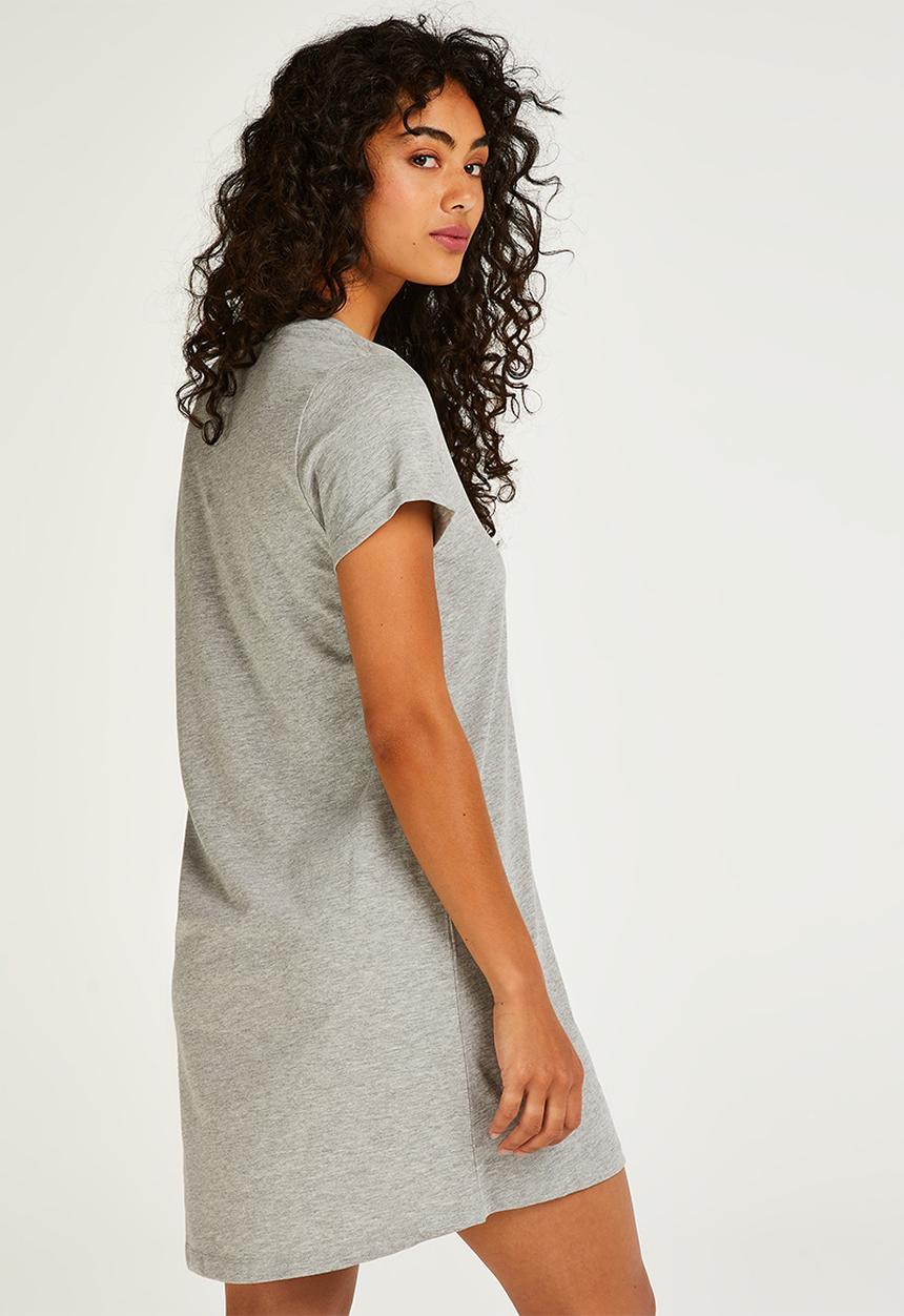 Hunkemoller - Nightie r-neck short sleeve - light grey melange