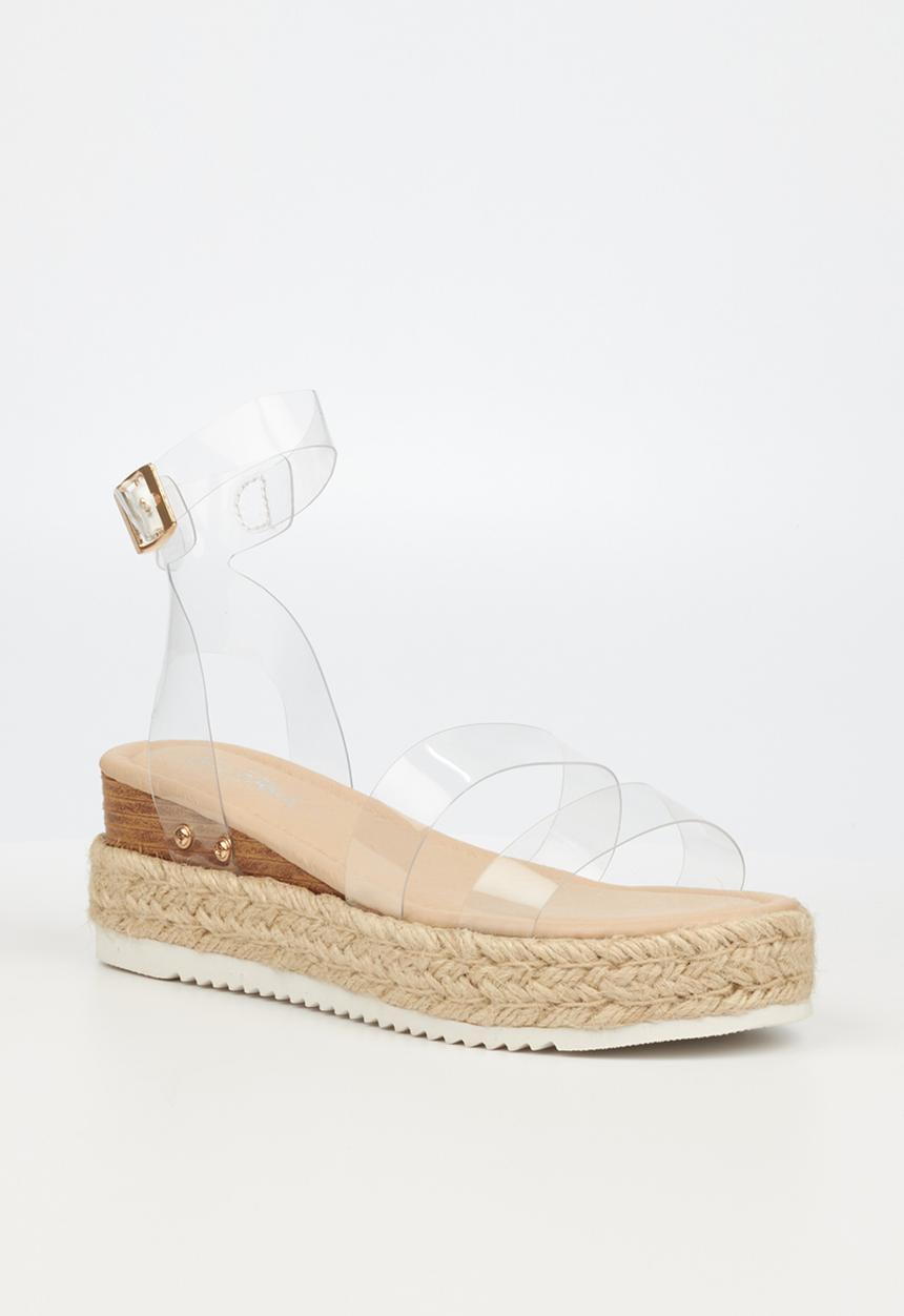 Miss Black - Steffi4 espadrille wedge heel - clear 
