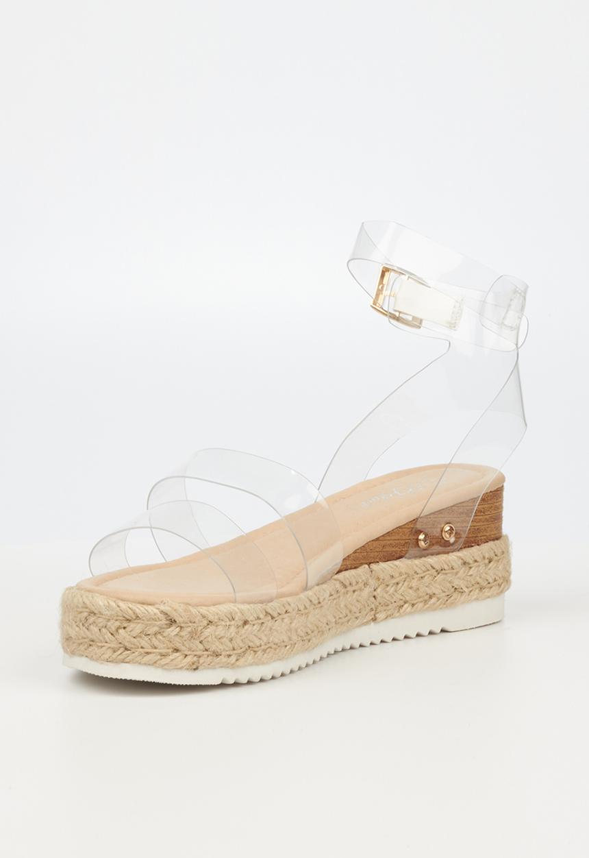 Miss Black - Steffi4 espadrille wedge heel - clear 
