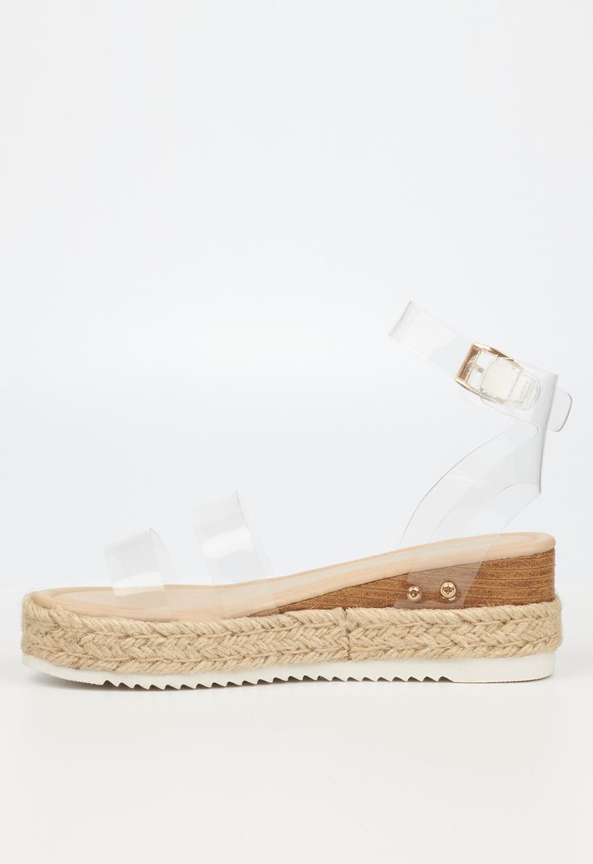 Miss Black - Steffi4 espadrille wedge heel - clear 