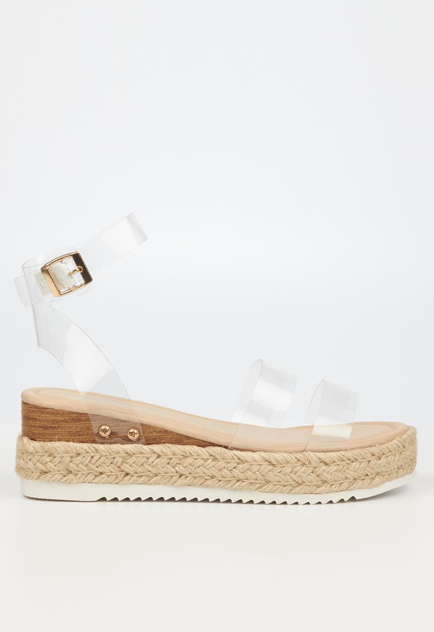 Miss Black - Steffi4 espadrille wedge heel - clear 