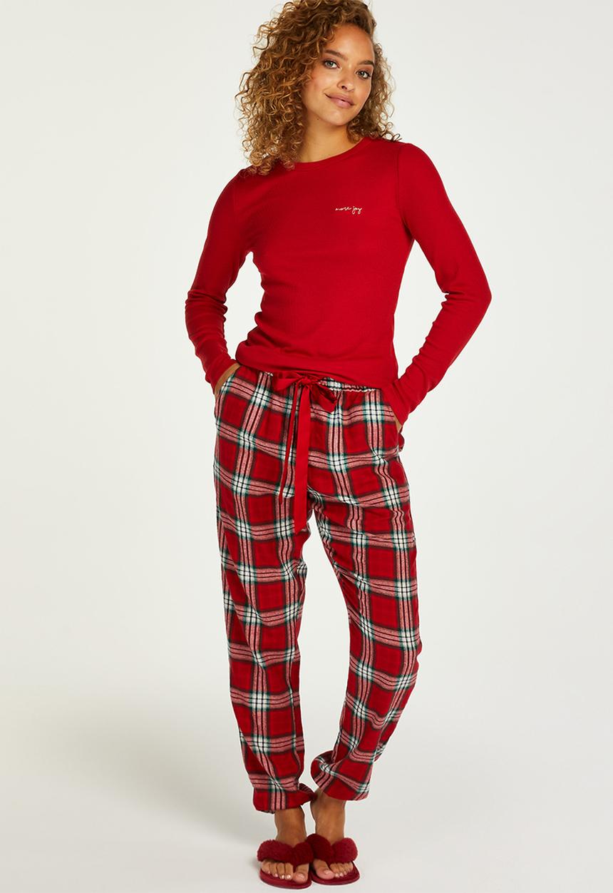 Hunkemoller - Pant twill check cuff - samba