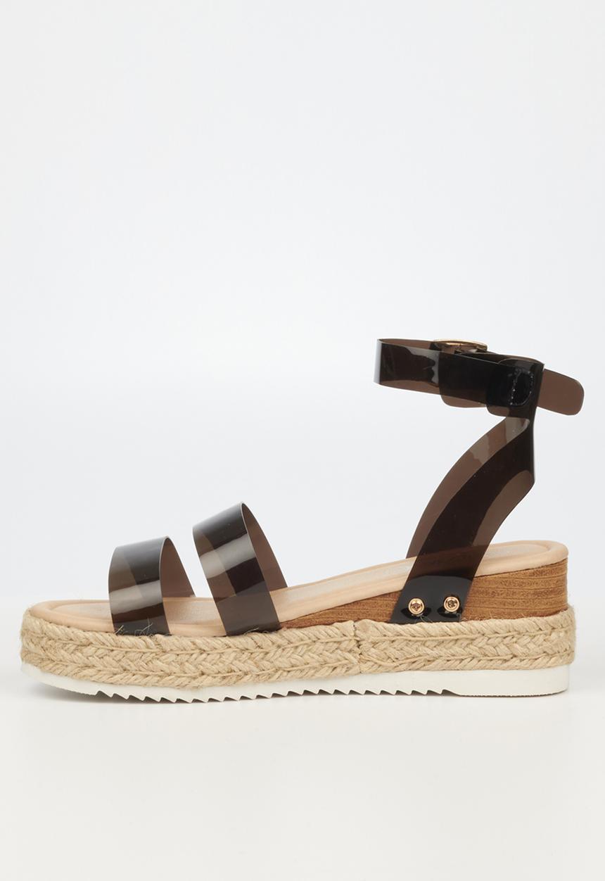Miss Black - Steffi4 espadrille wedge heel - black