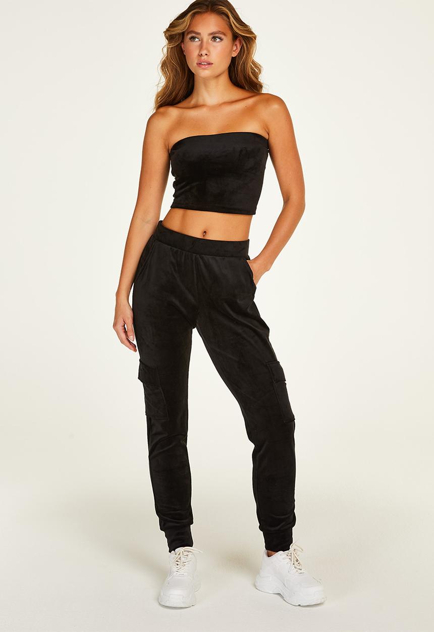 Hunkemoller - Jogger velours cargo - black