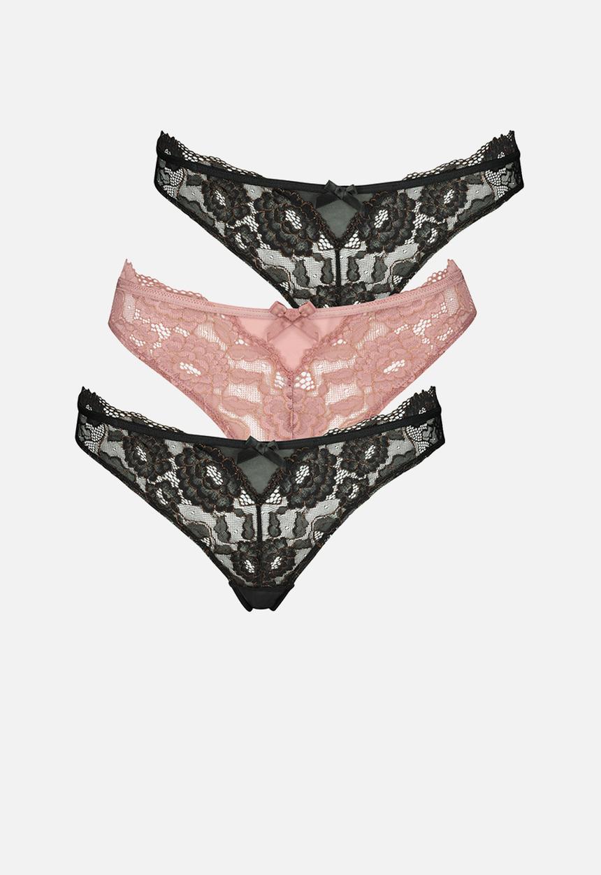 Hunkemoller - 3-pack chloe hl brasilian - caviar