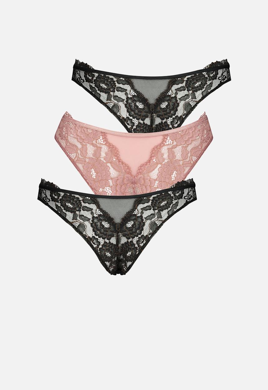 Hunkemoller - 3-pack chloe hl brasilian - caviar