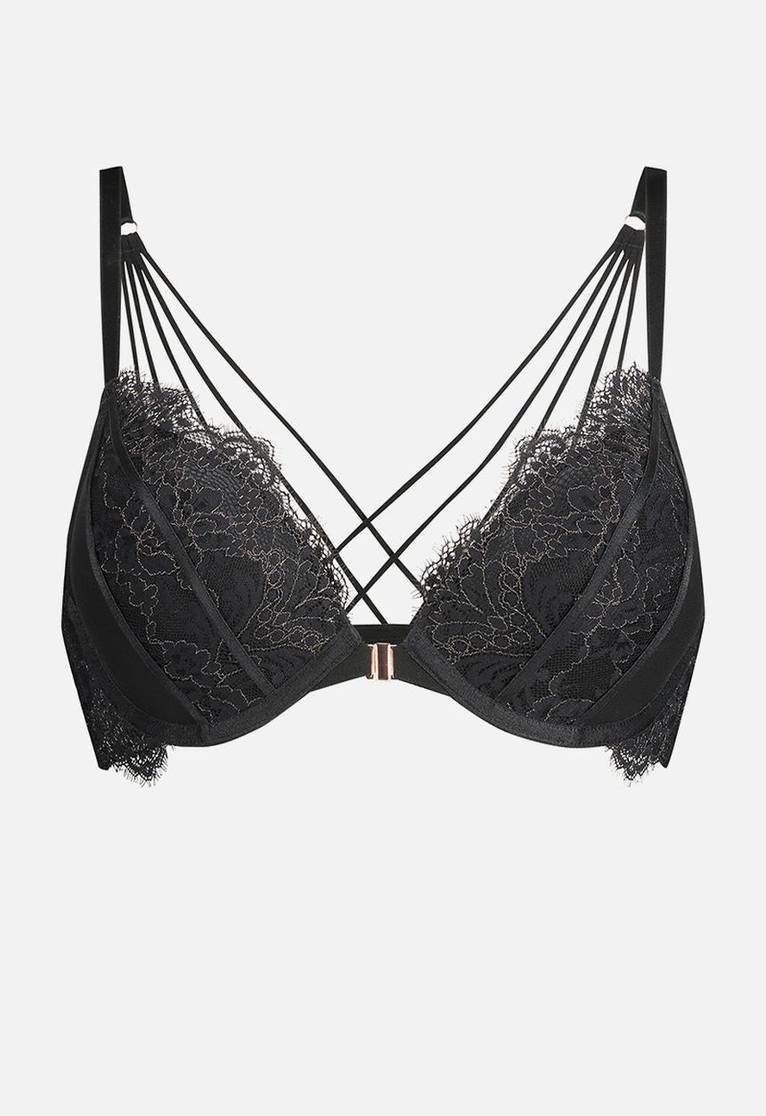 Hunkemoller - Arabella push up - plunge bra - caviar