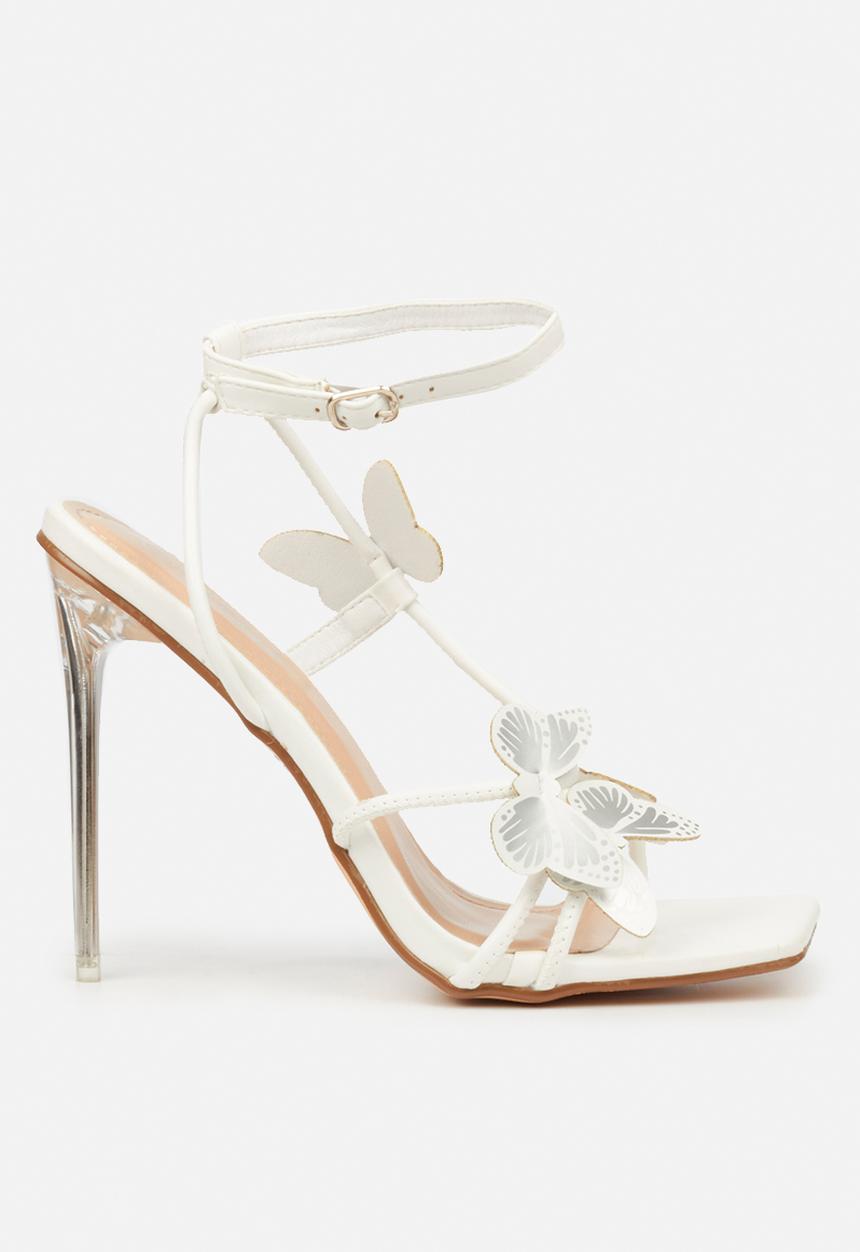 Miss Black - Monarch1 barely there stiletto heel - white