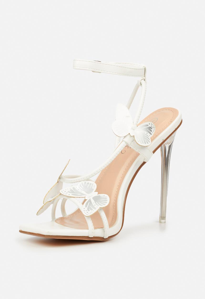 Miss Black - Monarch1 barely there stiletto heel - white
