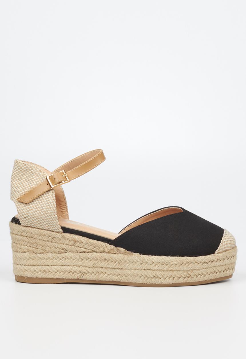 Miss Black - Violetta1 espadrille wedge heel - black