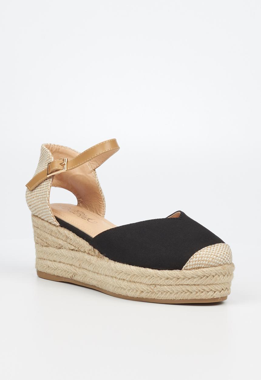Miss Black - Violetta1 espadrille wedge heel - black