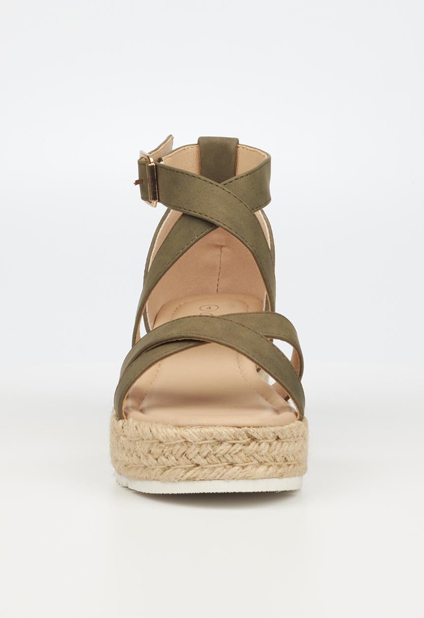 Miss Black - Steffi10 espadrille wedge heel - olive