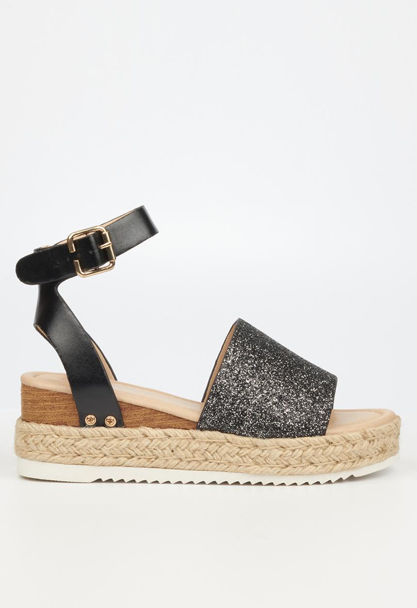 Miss Black - Steffi6 espadrille wedge heel - black