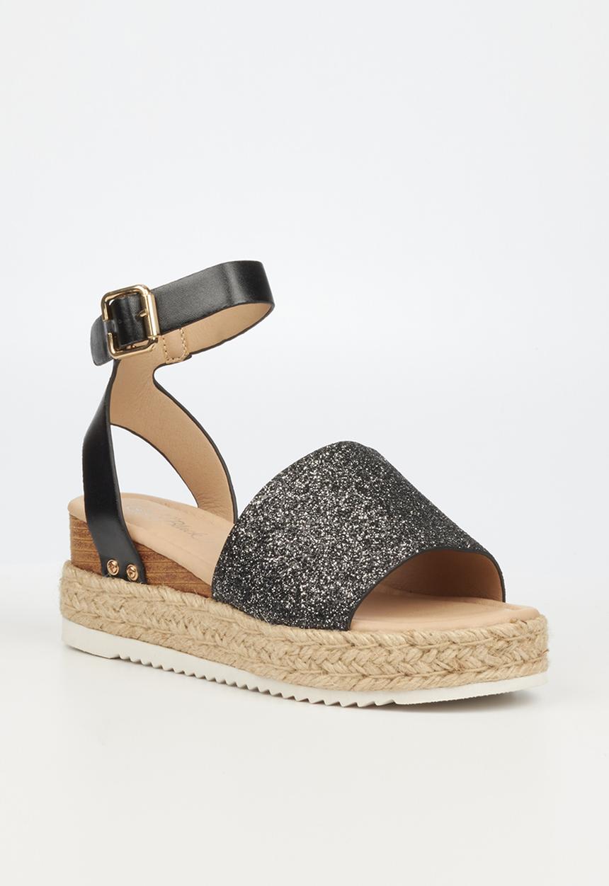 Miss Black - Steffi6 espadrille wedge heel - black