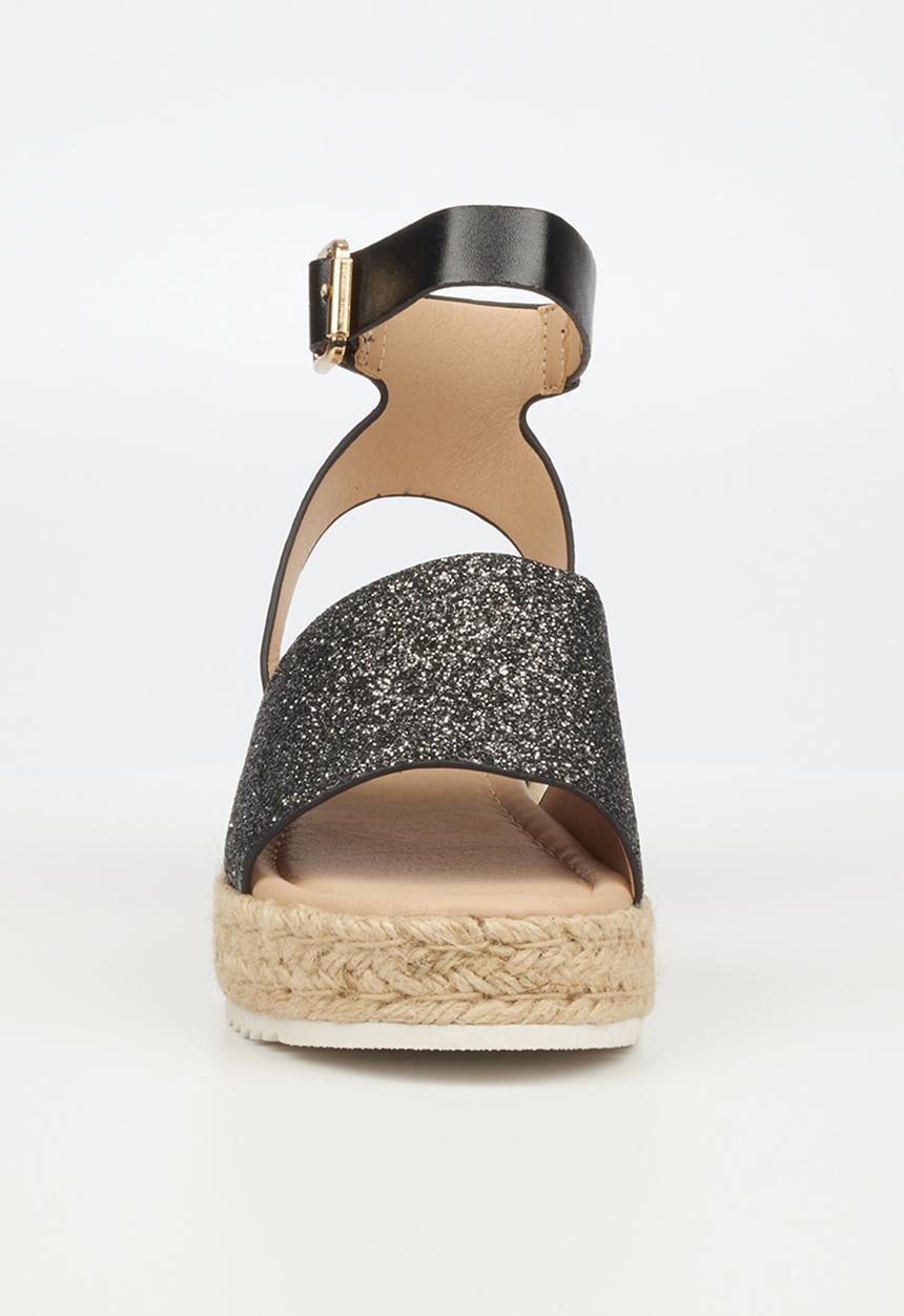Miss Black - Steffi6 espadrille wedge heel - black