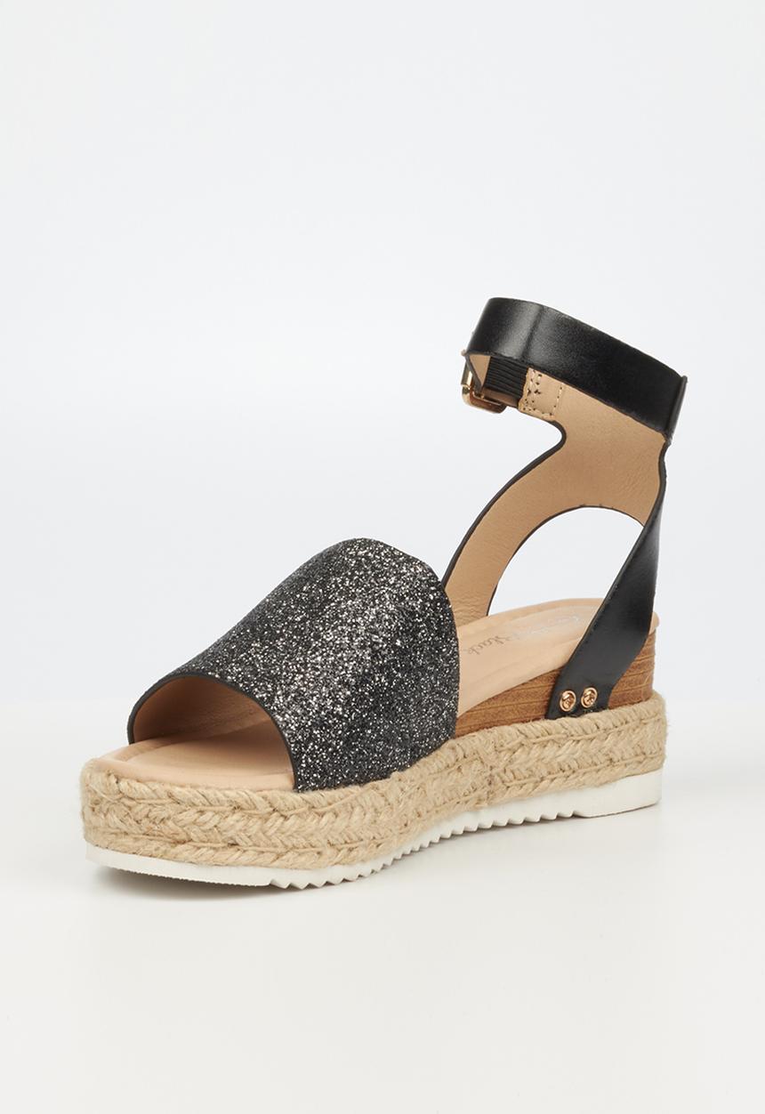 Miss Black - Steffi6 espadrille wedge heel - black