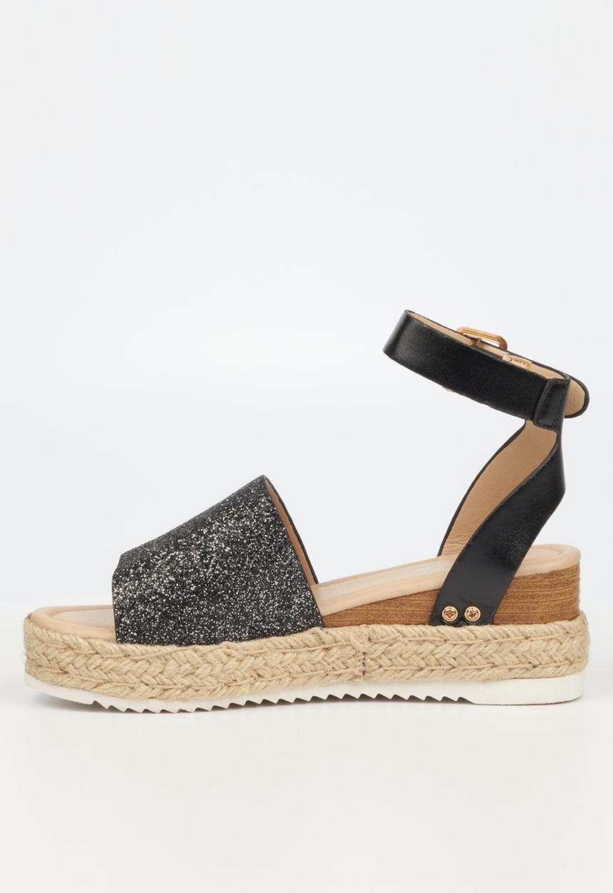 Miss Black - Steffi6 espadrille wedge heel - black
