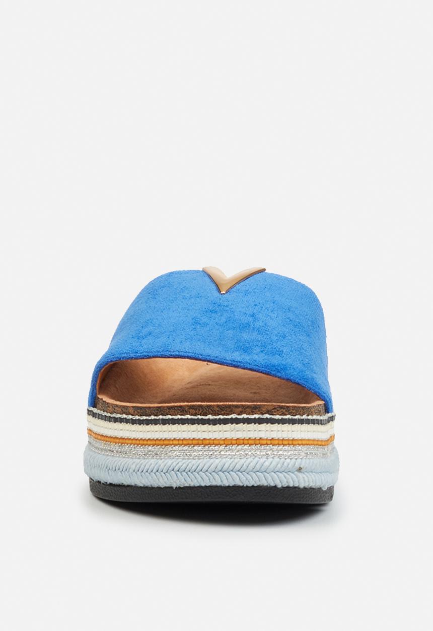 Miss Black - Prima1 flatform espadrille slide - blue