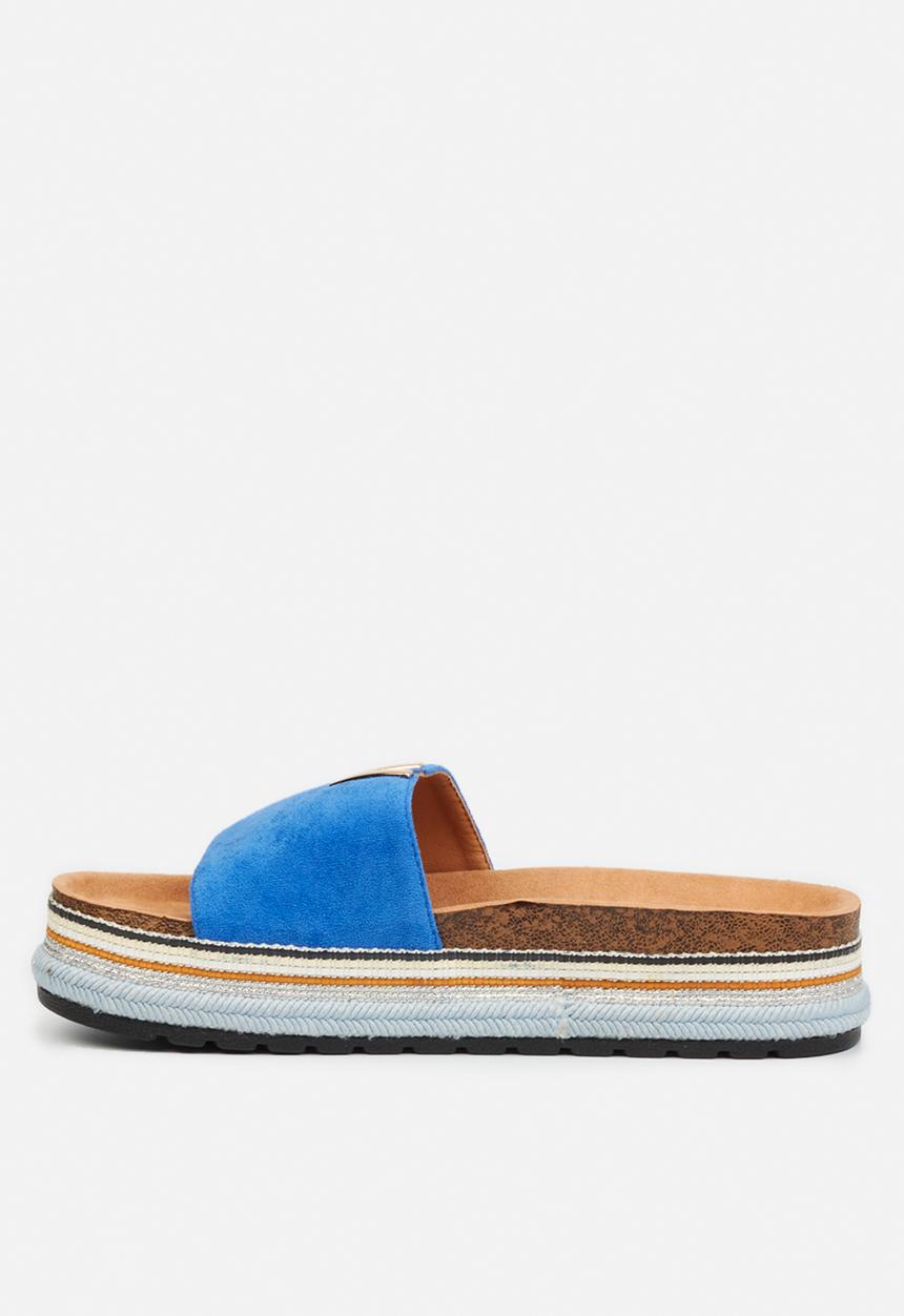 Miss Black - Prima1 flatform espadrille slide - blue