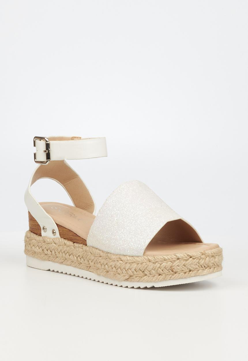 Miss Black - Steffi6 espadrille wedge heel - white