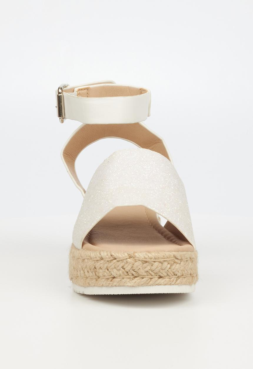 Miss Black - Steffi6 espadrille wedge heel - white