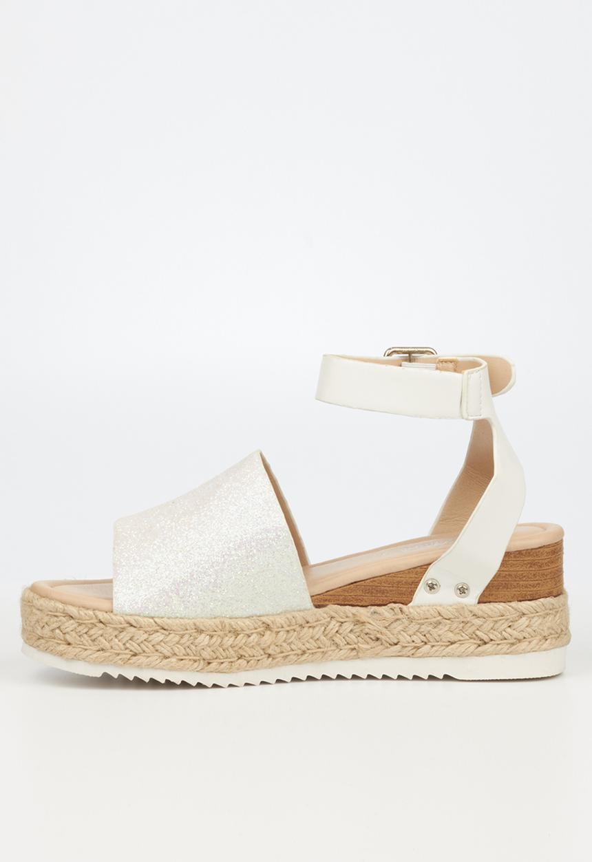 Miss Black - Steffi6 espadrille wedge heel - white