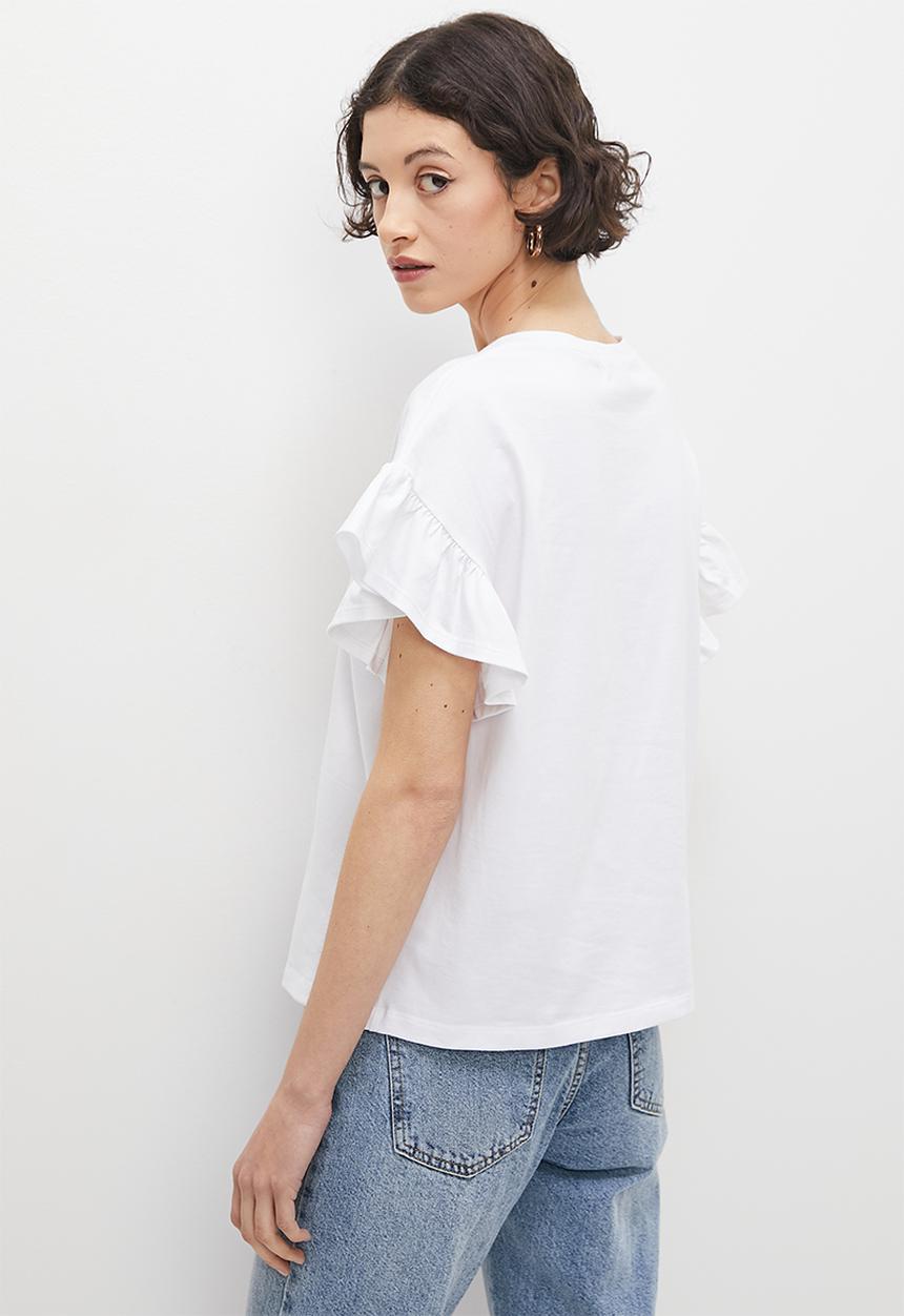 Superbalist - Ruffle tee - white