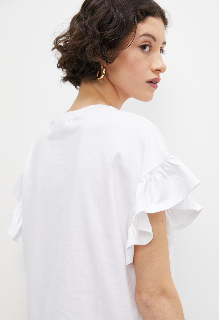 Superbalist - Ruffle tee - white