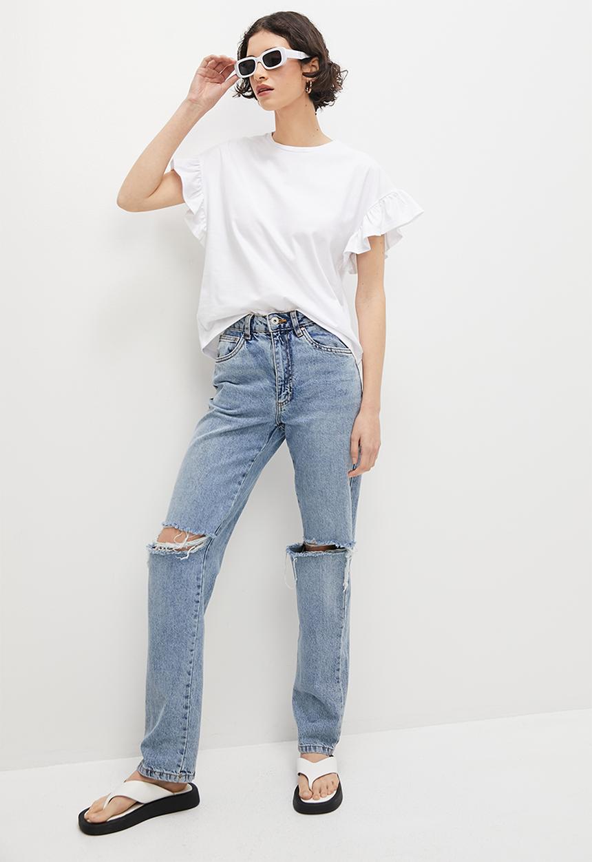 Superbalist - Ruffle tee - white