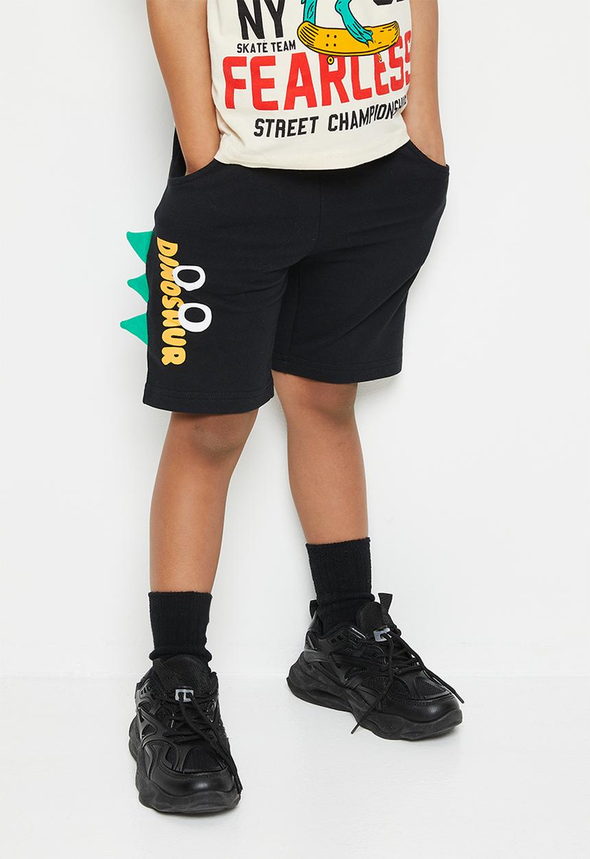 Pop Candy - Boys dino shorts - black & green